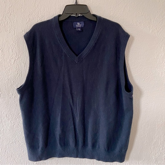 Lands’ End Cashmere Sweater Vest V Neck Timeless Academia Business Preppy Sz XL - Picture 6 of 6